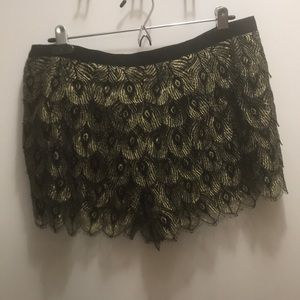 Haute hippie peacock shorts